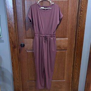 Maurices Mauve Jumpsuit with Drawstring Waist